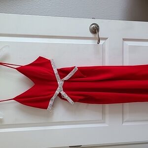 David"s Bridal Red Formal Dress worn once for Prom